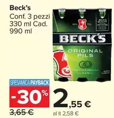 Becks - Conf. 3 Pezzi