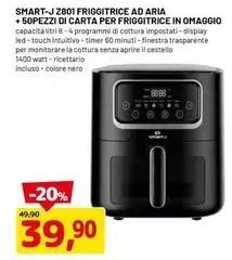 Smart-J - Smart-j Z801 Friggitrice Ad Aria +50pezzi Di Carta Per Friggitrice In Omaggio