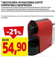 Necchi -  Nem-01 Macchina Caffe' Compatibile Nespresso