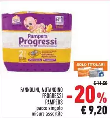 Pampers - Pannolini, Mutandino Progressi