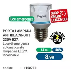 Porta Lampada Antiblack-out 230V E27 Porta Lampada Antiblack-out 230V E27
