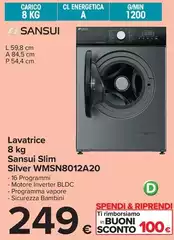 Lavatrice 8 Kg Slim Silver WMSN8012A20