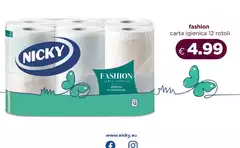 Nicky - Fashion Carta Igienica 12 Rotoli