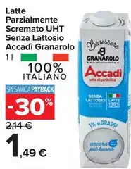 Granarolo - Latte Parzialmente Scremato UHT Senza Lattosio Accadi