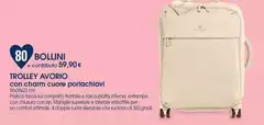 Cuore - Trolley Avorio Con Charm  Portachiavi