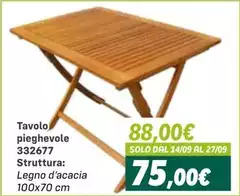Acacia - Tavolo Pieghevole 332677 Acacia - Tavolo Pieghevole 332677