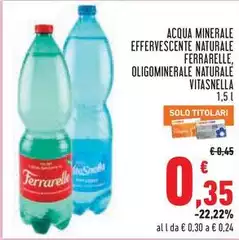 Vitasnella - Acqua Minerale Effervescente Naturale Oligominerale Naturale