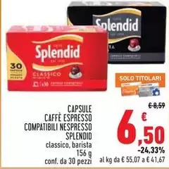 Splendid - Capsule Caffè Espresso Compatibili Nespresso