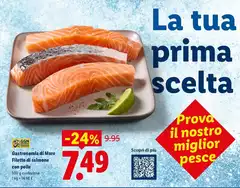 Gastronomia Di Mare Filetto Di Salmone Con Pelle