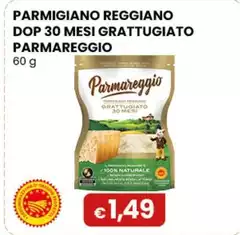 Parmareggio - Parmigiano Reggiano DOP 30 Mesi Grattugiato 60 G