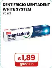 Mentadent - Dentifricio White System 75 Ml Mentadent - Dentifricio White System 75 Ml