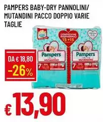 Pampers - Baby-Dry Pannolini/ Mutandini Pacco Doppio Varie Taglie Pampers - Baby-Dry Pannolini/ Mutandini Pacco Doppio Varie Taglie