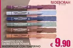 Deborah - Ombretto Stick 24 Ore Color Power Waterproof Con Temperino Deborah - Ombretto Stick 24 Ore Color Power Waterproof Con Temperino