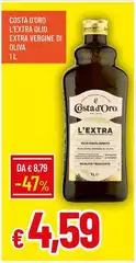 Costa d'Oro - L'extra Olio Extra Vergine Di Oliva Costa d'Oro - L'extra Olio Extra Vergine Di Oliva