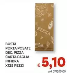 Busta Porta Posate Dec. Pizza Carta Paglia Infibra