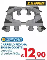 Alkpower - Carrello Pedana Sposta Oggetti