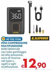 Alkpower - Mini Compressore Multifunzione Alkpower - Mini Compressore Multifunzione