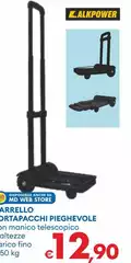 Alkpower - Carrello Portapacchi Pieghevole