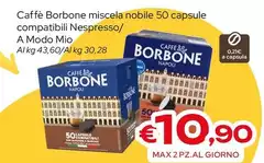 Caffe Borbone - Miscela Nobile 50 Capsule Compatibili Nespresso/A Modo Mio Caffe Borbone - Miscela Nobile 50 Capsule Compatibili Nespresso/A Modo Mio