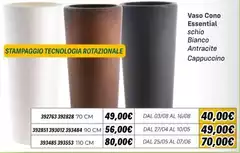 Vaso Cono Essential Schio Bianco