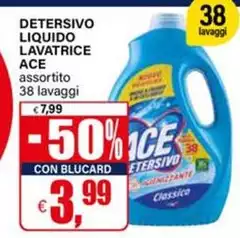 Ace - Detersivo Liquido Lavatrice Ace - Detersivo Liquido Lavatrice
