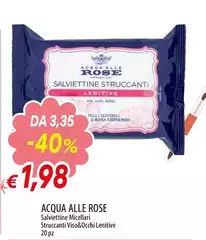 Acqua Alle Rose - Salviettine Micellari Struccanti Viso&Occhi Lentivre Acqua Alle Rose - Salviettine Micellari Struccanti Viso&Occhi Lentivre