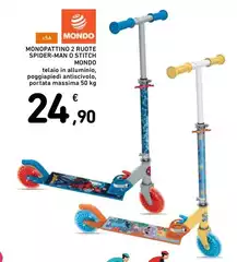 Mondo natura - Monopattino 2 Ruote Spider-man O Stitch