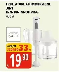 Innoliving - Frullatore Ad Immersione 3in 1 Inn-886 Innoliving - Frullatore Ad Immersione 3in 1 Inn-886
