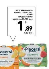 Conad - Latte Fermentato Con Lactobacillus Casei Piacersi