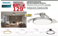Philips - Lampadario Ventilatore Con Pale Trasparenti Retrattili