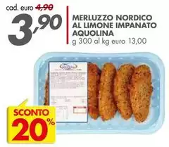 Aquolina - Merluzzo Nordico Al Limone Impanato Aquolina - Merluzzo Nordico Al Limone Impanato