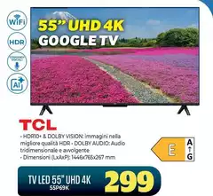 TCL - Tv Led 55" Uhd 4K 55P69K