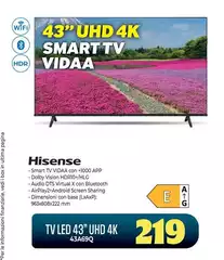 Hisense - Tv Led 43” Uhd 4K 43A69Q