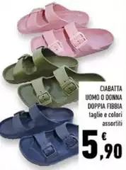 Ciabatta Uomo O Donna Doppia Fibbia
