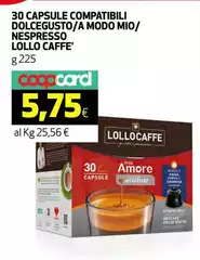 Lollo caffè - 30 Capsule Compatibili Dolcegusto/a Modo Mio/Nespresso