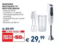 Braun - Minipimer Multiquick 3v MQ3105B Braun - Minipimer Multiquick 3v MQ3105B