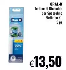 Oral B - Testine Di Ricambio Per Spazzolino Elettrico Xl Oral B - Testine Di Ricambio Per Spazzolino Elettrico Xl