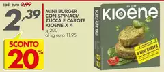 Kioene - Mini Burger Con Spinaci/ Zucca E Carote