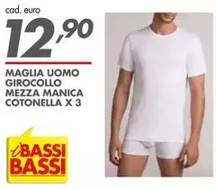 Cotonella - Maglia Uomo Girocollo Mezza Manica  X 3