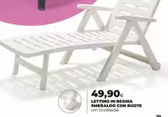 Lettino In Resina Smeraldo Con Ruote