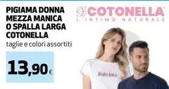 Cotonella - Pigiama Donna Mezza Manica O Spalla Larga 
