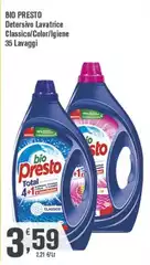 Bio Presto - Detersivo Lavatrice Classico/Color/Igiene Bio Presto - Detersivo Lavatrice Classico/Color/Igiene