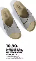 Sandalo Donna Fasce Incrocciate Soletta Interna Vera Pelle Sandalo Donna Fasce Incrocciate Soletta Interna Vera Pelle