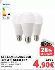 Set Lampadine Led 3Pz Attacco E27 Set Lampadine Led 3Pz Attacco E27