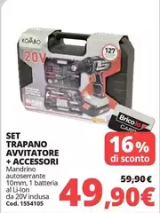 Kombo - Set Trapano Avvitatore + Accessori Kombo - Set Trapano Avvitatore + Accessori