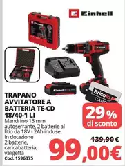 Einhell - Trapano Avvitatore A Batteria 18/40-1 Li