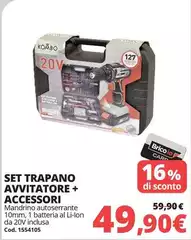 Kombo - Set Trapano Avvitatore + Accessori Kombo - Set Trapano Avvitatore + Accessori