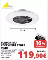 Plafoniera Con Ventilatore Visby