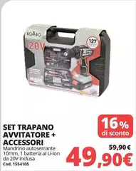 Kombo - Set Trapano Avvitatore + Accessori Kombo - Set Trapano Avvitatore + Accessori