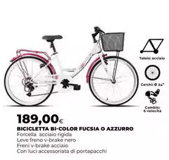 Bicicletta Bi-Color Fucsia O Azzurro Bicicletta Bi-Color Fucsia O Azzurro